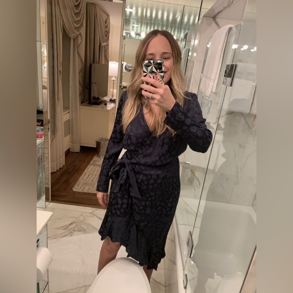 Parker Marin Floral-Jacquard Wrap Dress